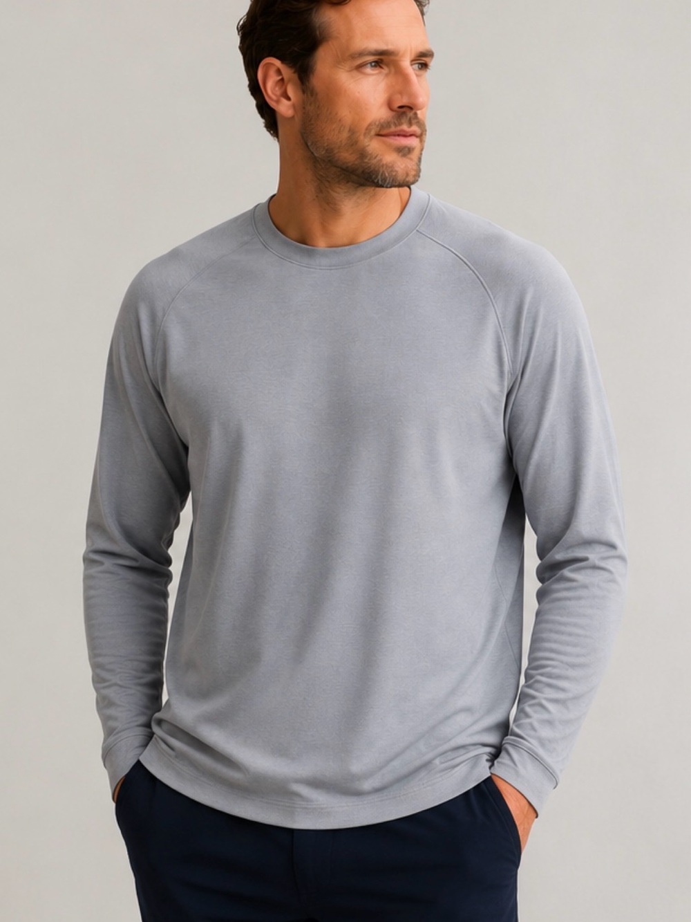 Peter Millar Performance Crewneck long sleeve Men’s Stretch Athletic Golf Shirt